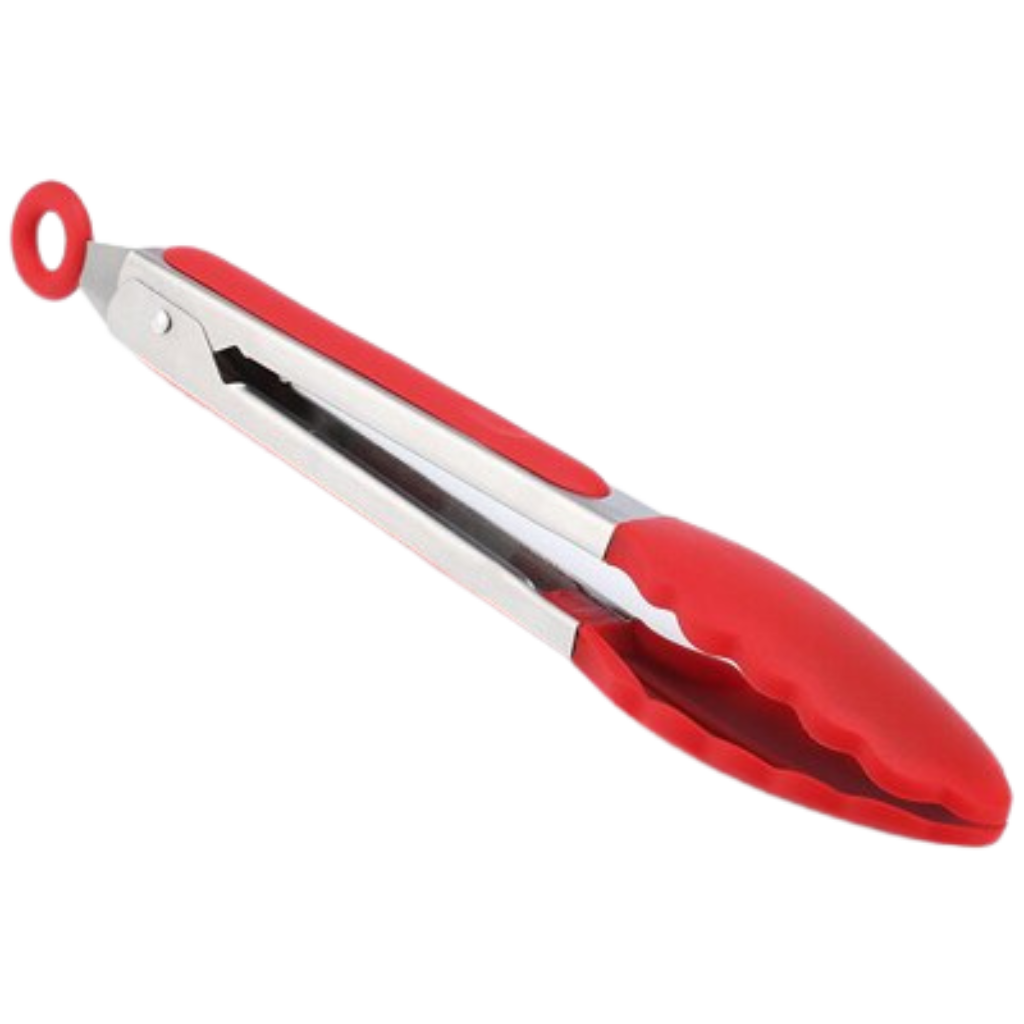 Pinza para barbacoa de acero inoxidable con mango de silicona