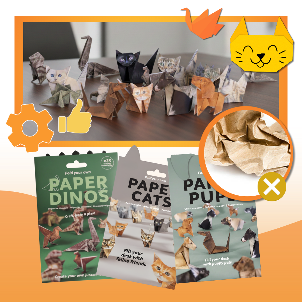 Papel para origami 3D para mascotas - Ozerty