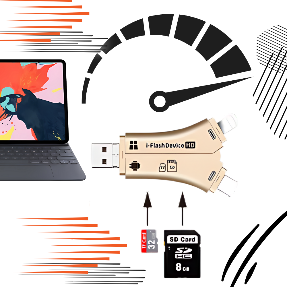 USB 4 en 1 para teléfonos móviles - Ozerty