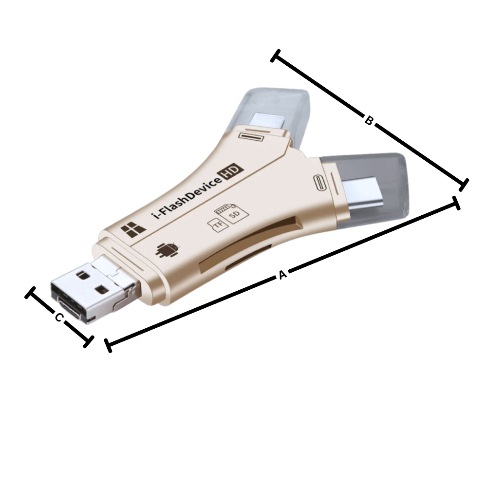 USB 4 en 1 para teléfonos móviles - Ozerty