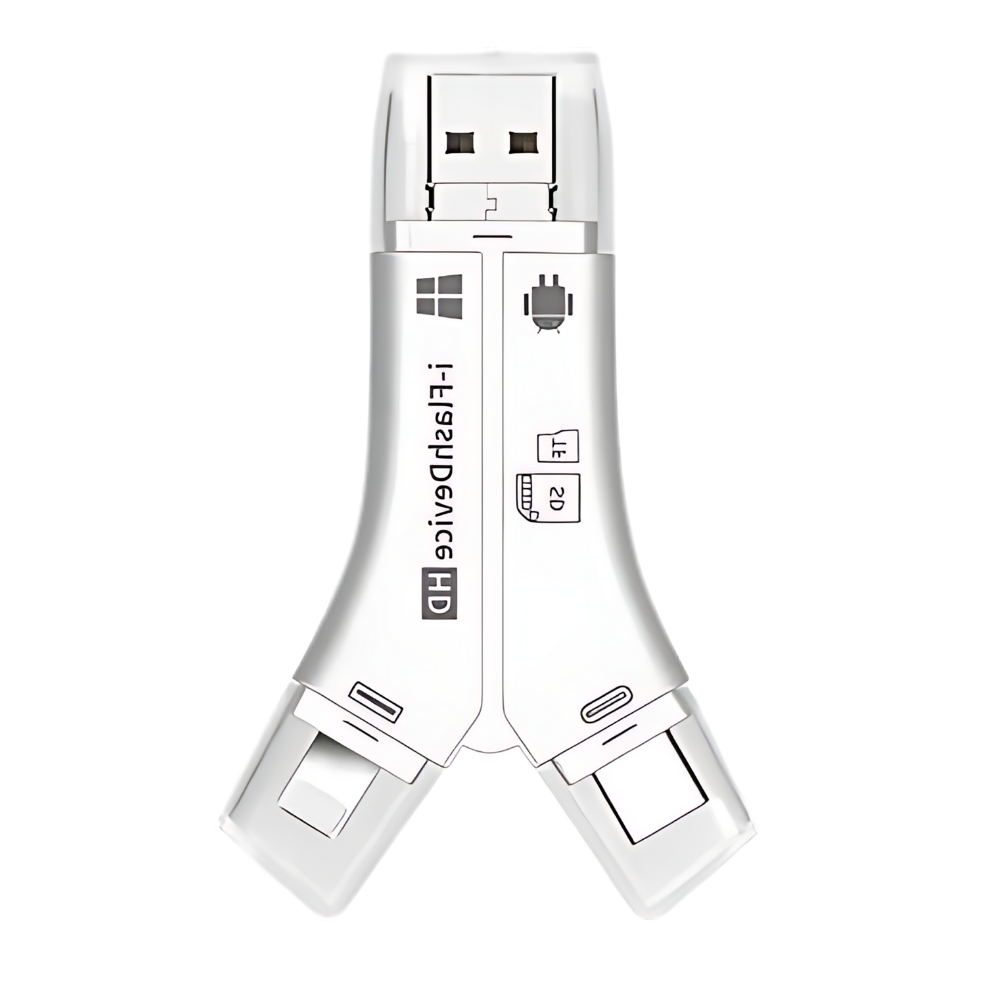 USB 4 en 1 para teléfonos móviles -Blanco - Ozerty