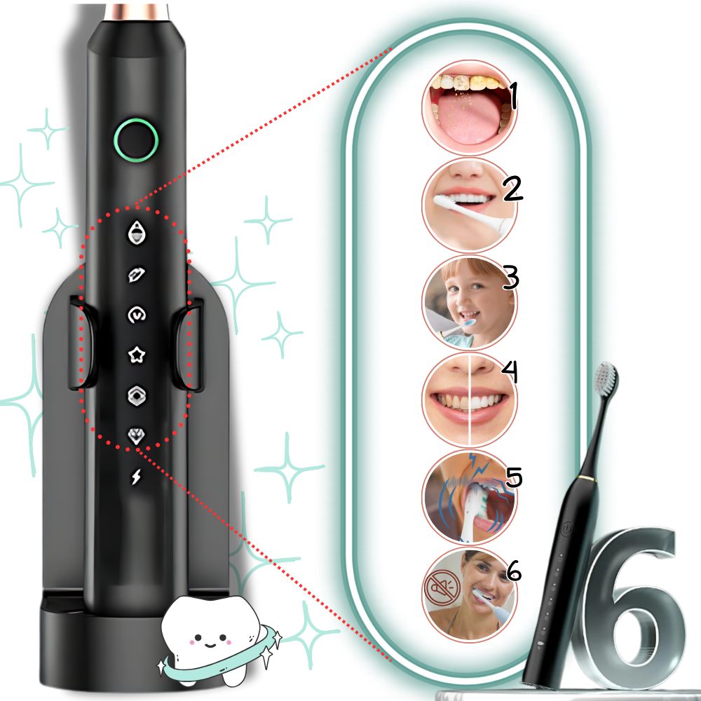 Cepillo de dientes eléctrico con limpieza sónica para adultos - Ozerty