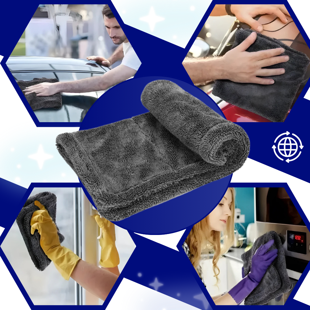 Toalla limpiadora de cristales de microfibra absorbente - Ozerty