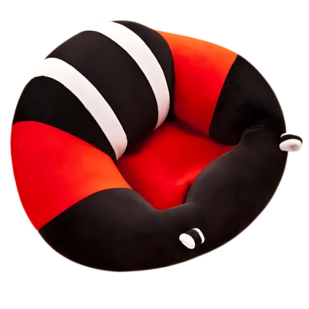 Puff para bebés ajustable y fácil de limpiar
-Rayas negras y rojas - Ozerty