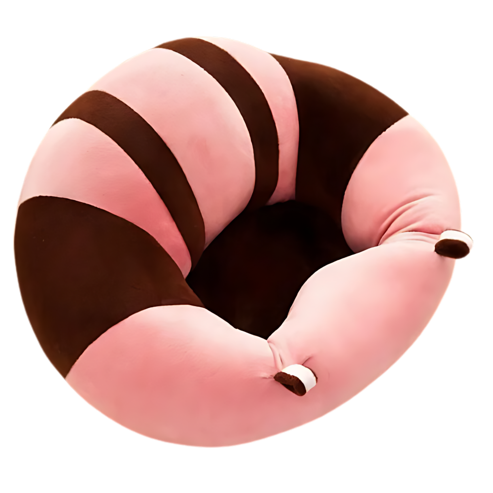 Puff para bebés ajustable y fácil de limpiar
-Rayas rosas y marrones - Ozerty