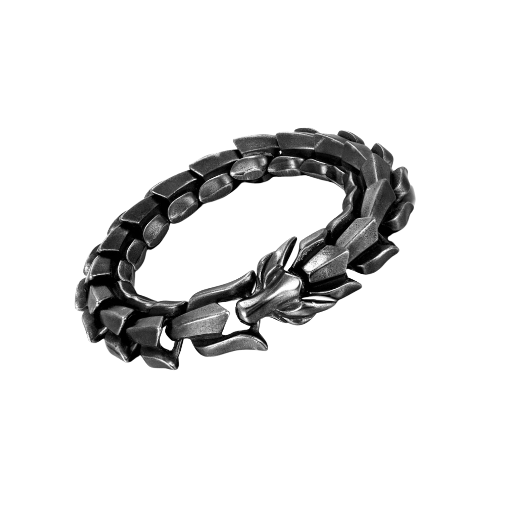 Pulsera ajustable con diseño de dragón de Midgard
-Gris oscuro - Ozerty