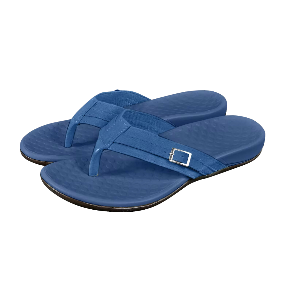 Sandalias ortopédicas con tiras ajustables -Azul - Ozerty