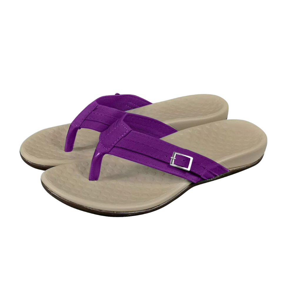 Sandalias ortopédicas con tiras ajustables -Morado - Ozerty