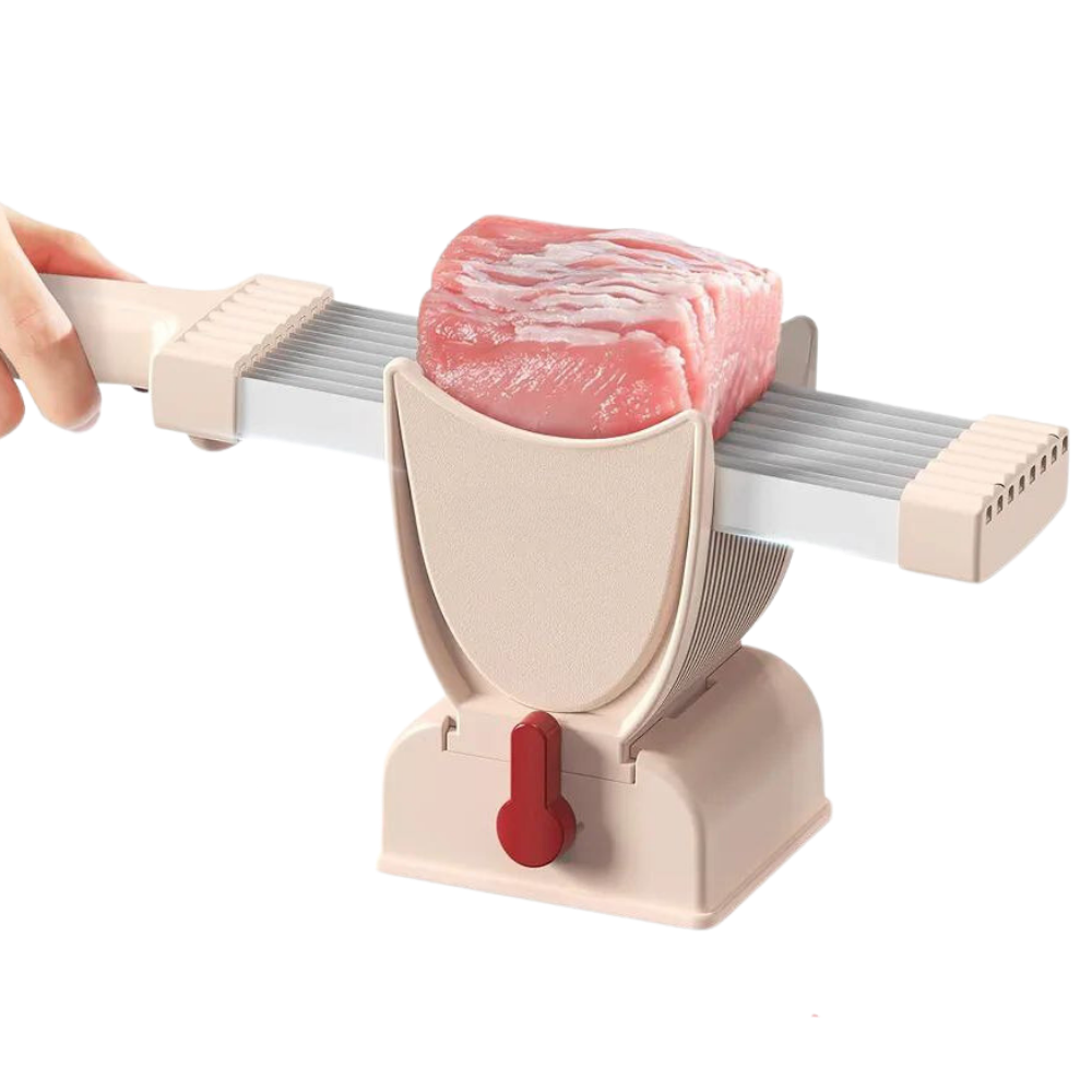 Cortadora de carne manual con grosor ajustable -Rosa - Ozerty