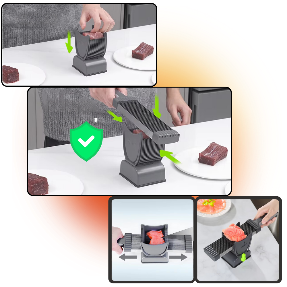 Cortadora de carne manual con grosor ajustable - Ozerty