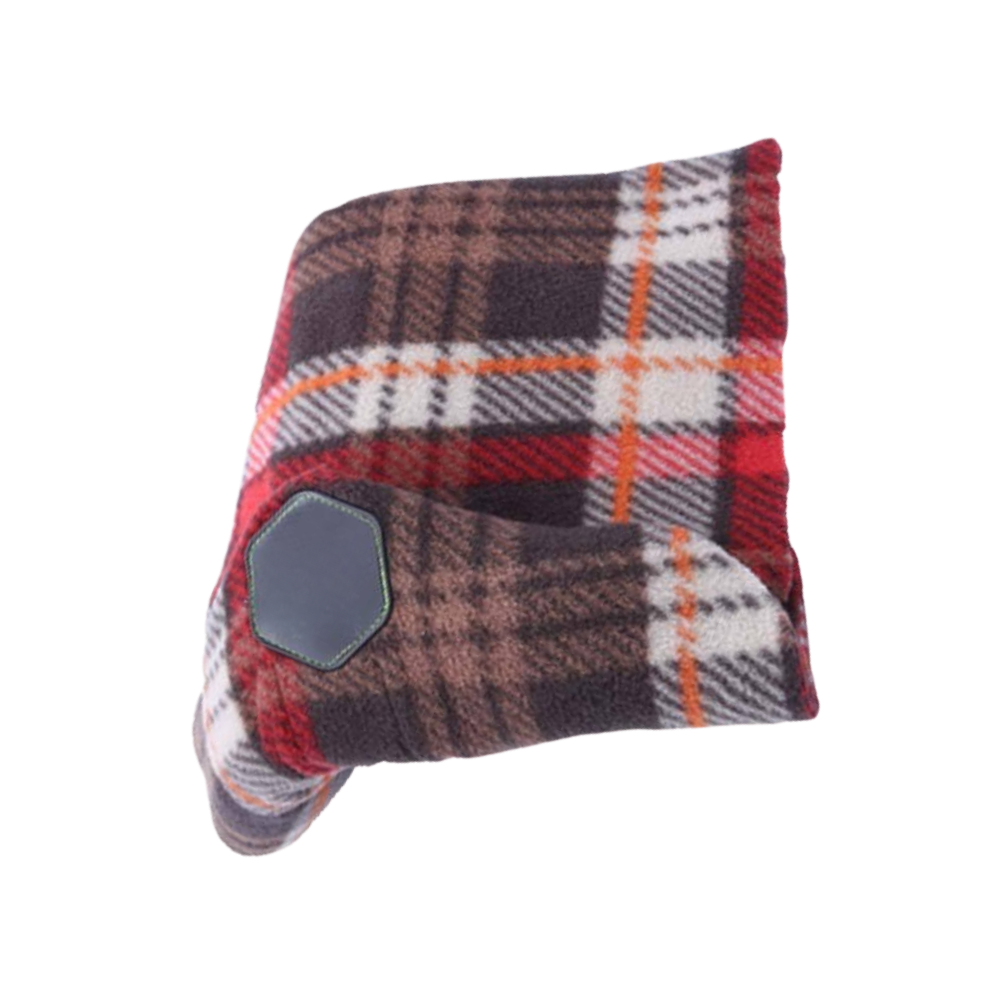 Almohada de viaje ajustable para el cuello -Cuadros rojos - Ozerty