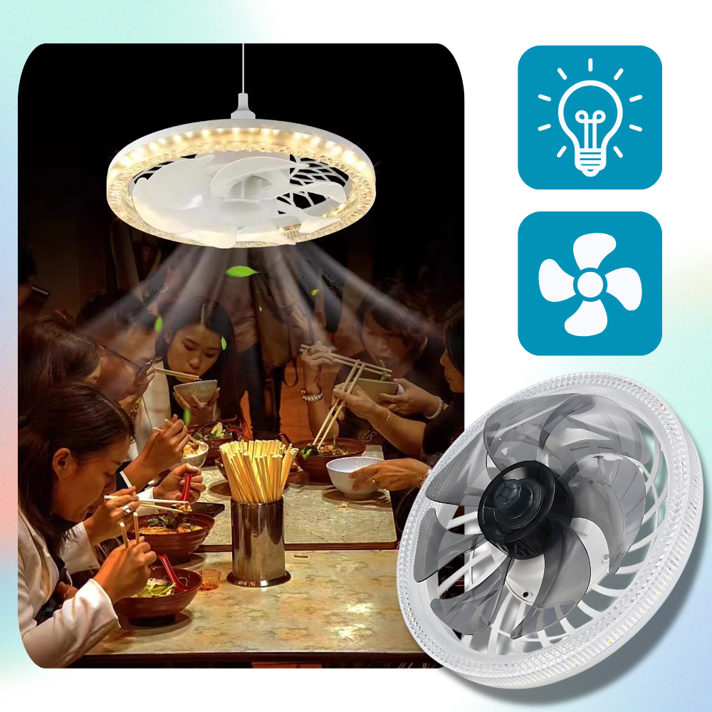 Ventilador de techo con luz y mando a distancia - Ozerty