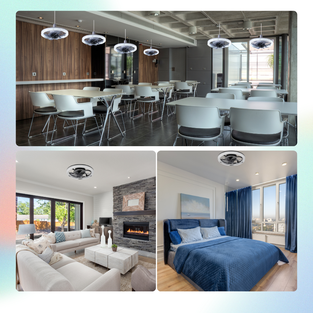 Ventilador de techo con luz y mando a distancia - Ozerty