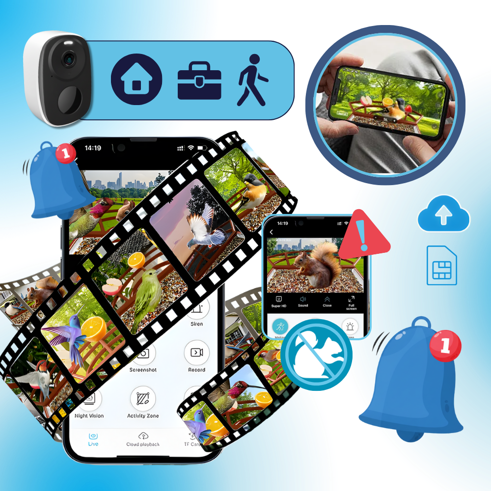 Comedero solar para pájaros con IA - Ozerty