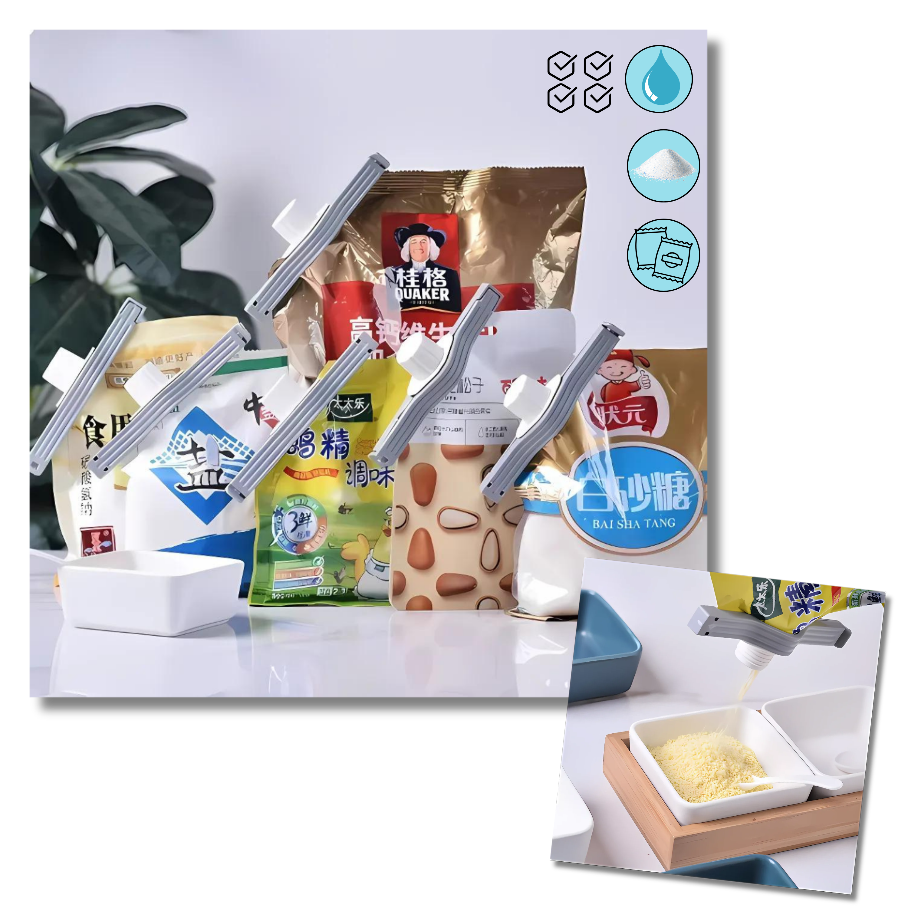 Pinzas herméticas para bolsas de snacks - Ozerty