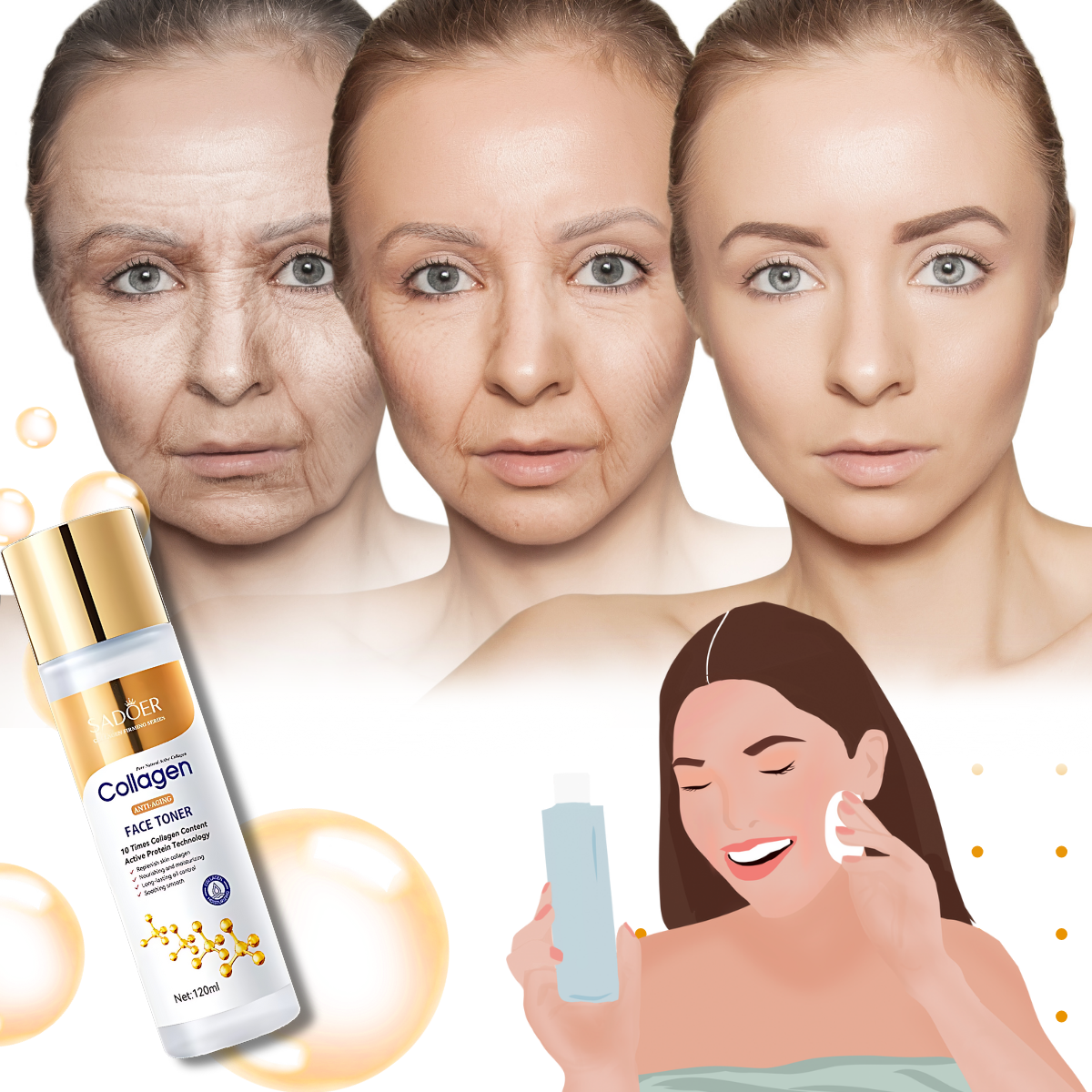 Tónico antiedad aclarante con colágeno - Ozerty