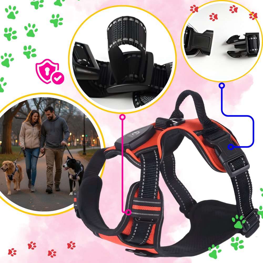 Arnés para perros con luz LED parpadeante - Ozerty