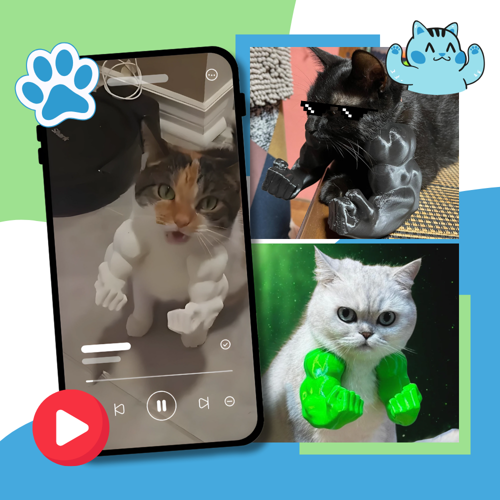 Disfraz de gato culturista con brazos - Ozerty