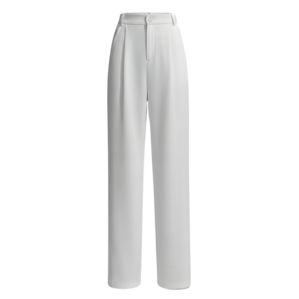 Pantalones anchos Chic Composure -Blanco Regular - Ozerty