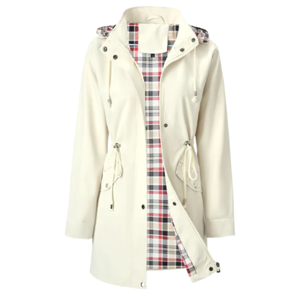 Elegante gabardina impermeable -Blanco - Ozerty
