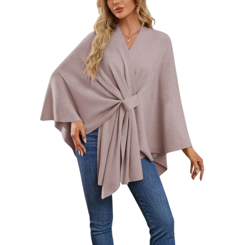 Poncho de punto elegante para mujer -Lila - Ozerty