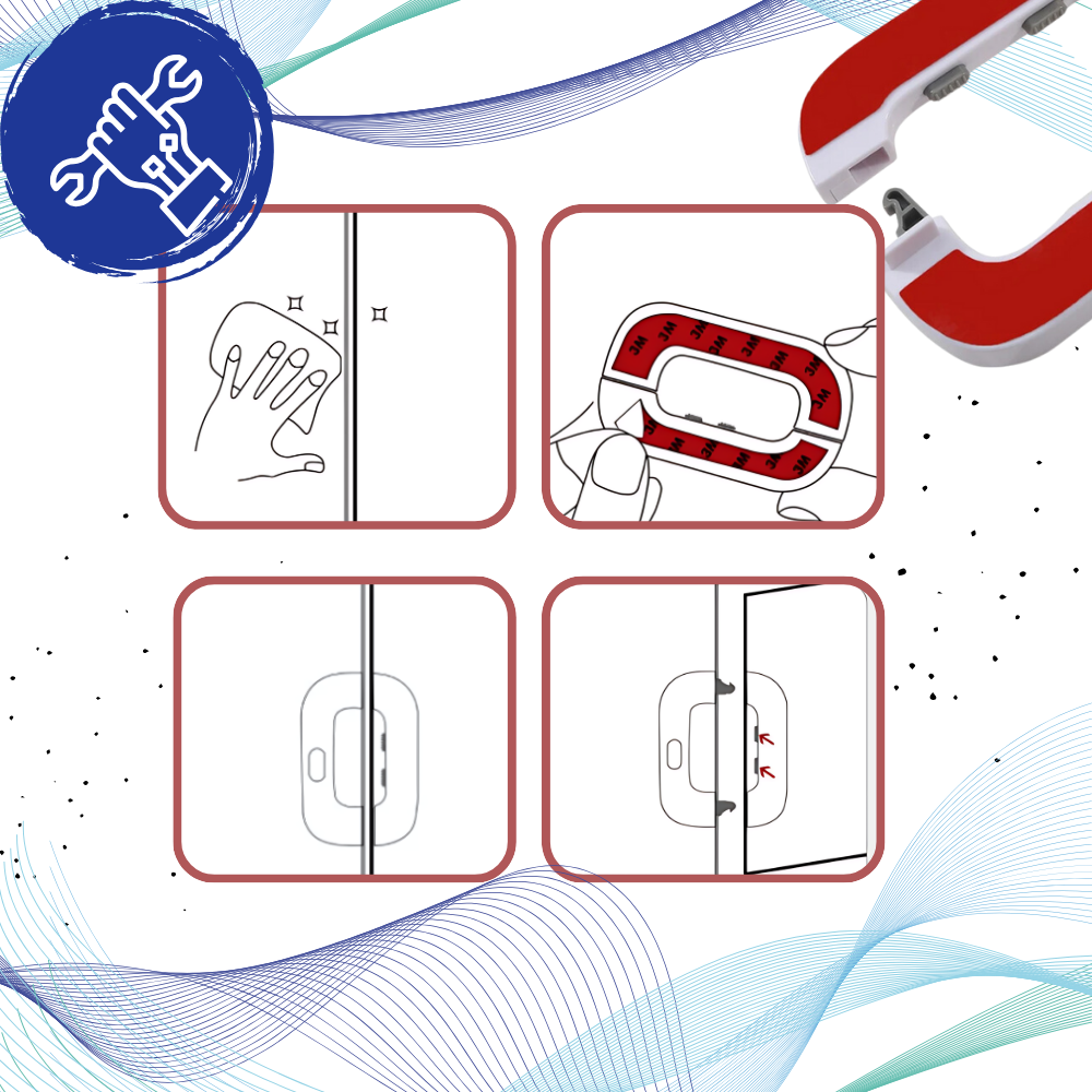 Cerradura de seguridad para puertas de frigorífico a prueba de niños - Ozerty