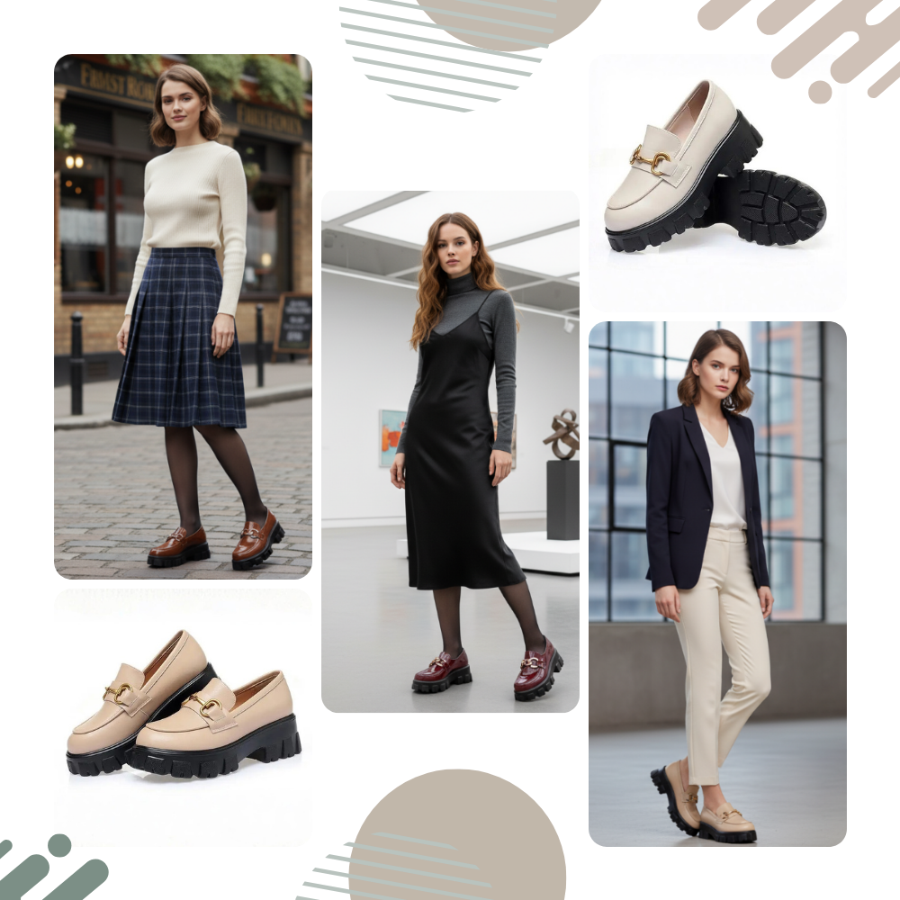 Mocasines de cuero grueso y elegantes - Ozerty