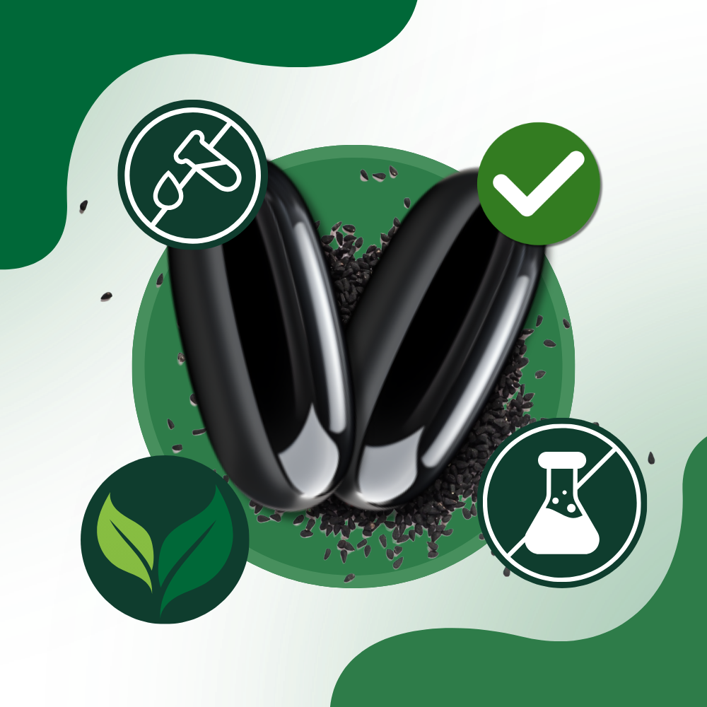 Cápsulas de aceite de semilla negra prensado en frío - Ozerty