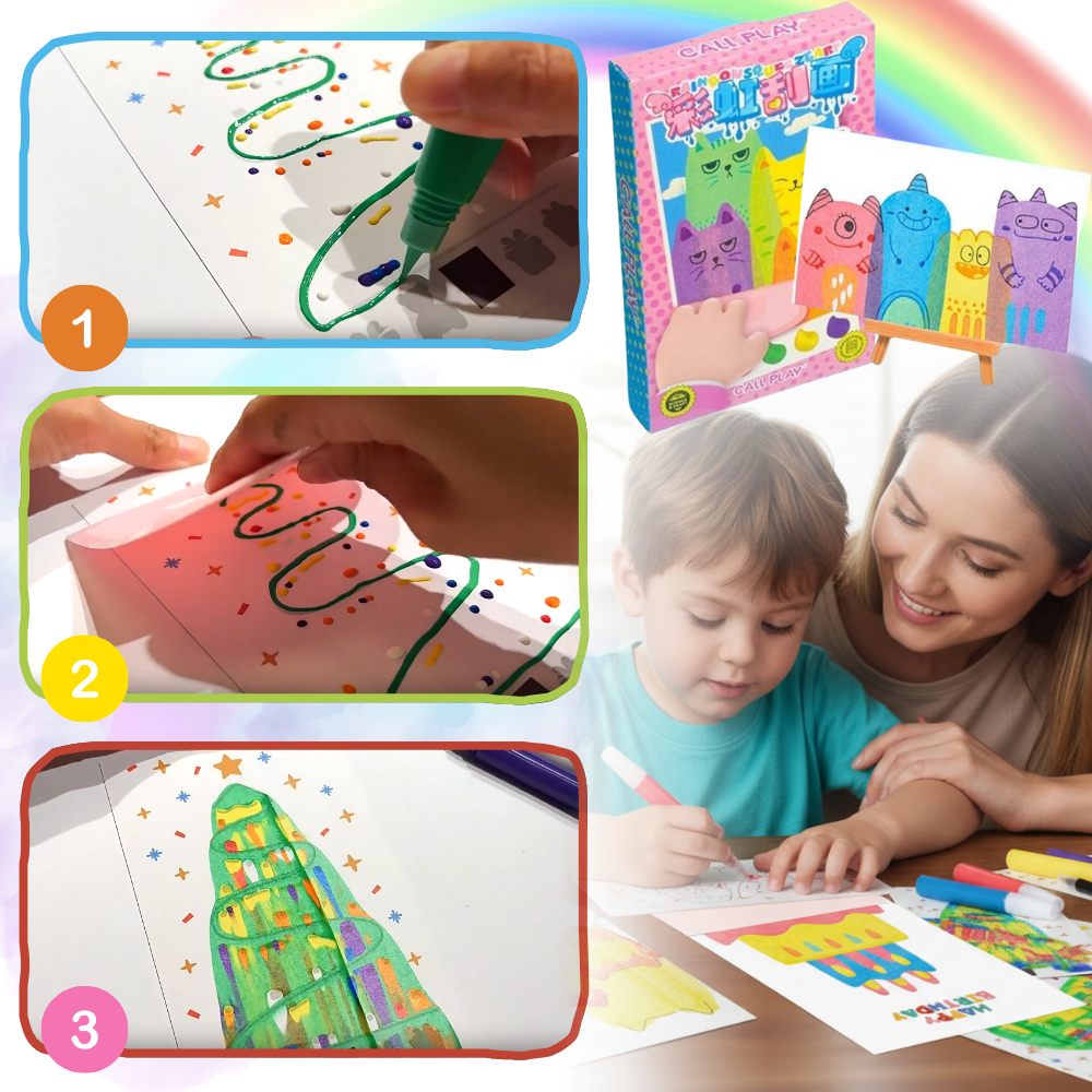 Colorida pintura artística con rasqueta - Ozerty