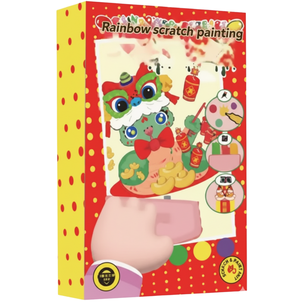 Colorida pintura artística con rasqueta -Rojo - Ozerty