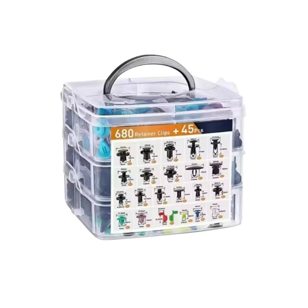 Kit completo de remaches para coche -600 unidades con herramientas - Ozerty