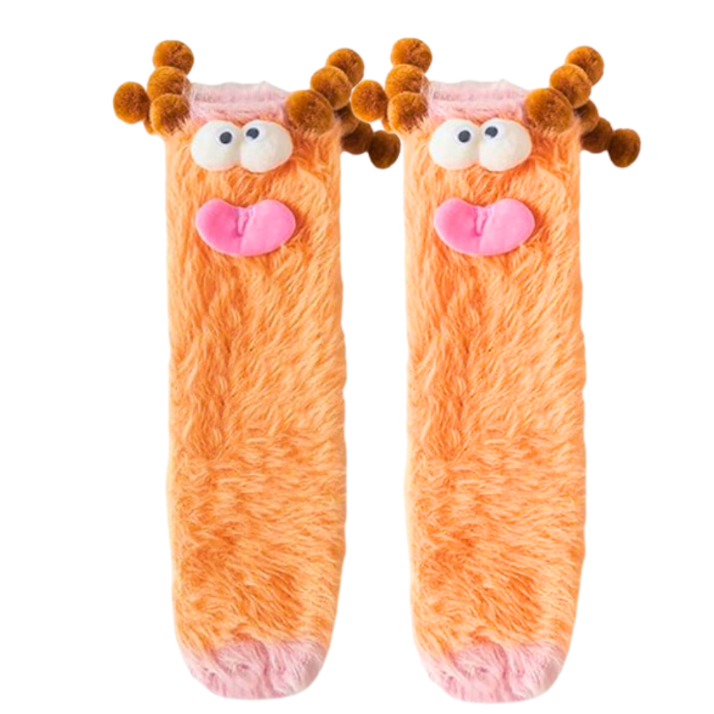 Calcetines de terciopelo -Naranja - Ozerty