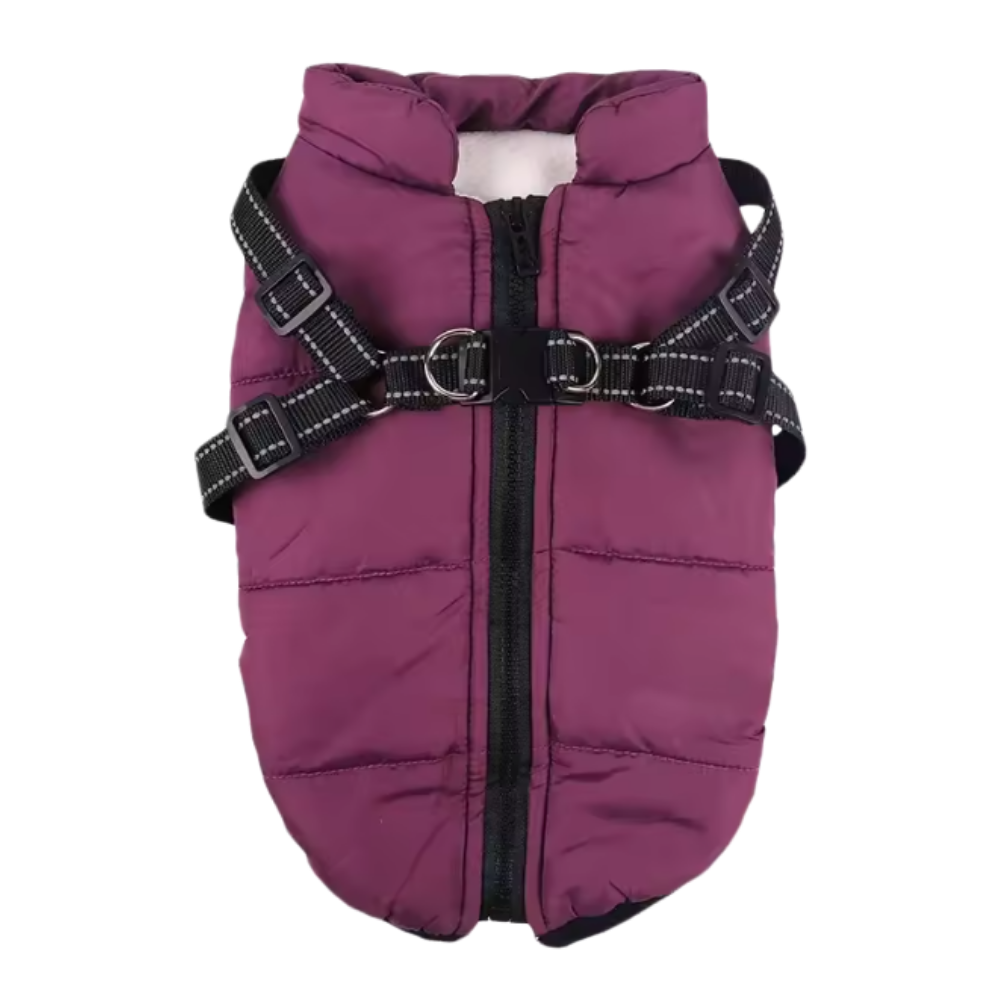 Arnés para perros Cozy Dog con chaqueta de invierno -Morado - Ozerty