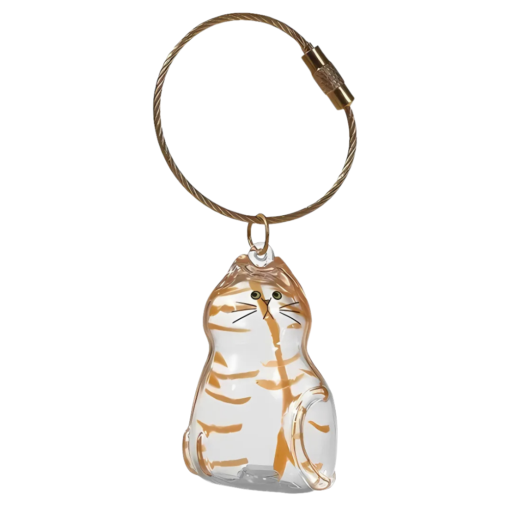 Llavero para pelo de gato -Rayas doradas - Ozerty