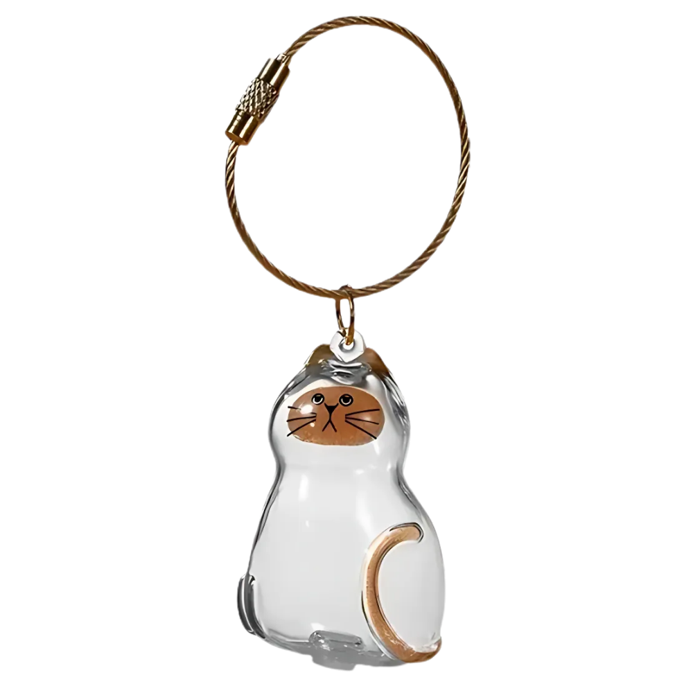 Llavero para pelo de gato -Transparente duermiendo - Ozerty