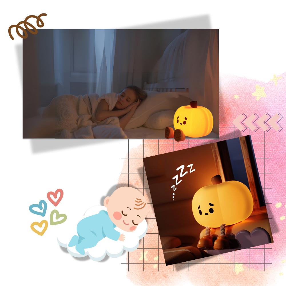 Lámpara nocturna con forma de calabaza triste - Ozerty