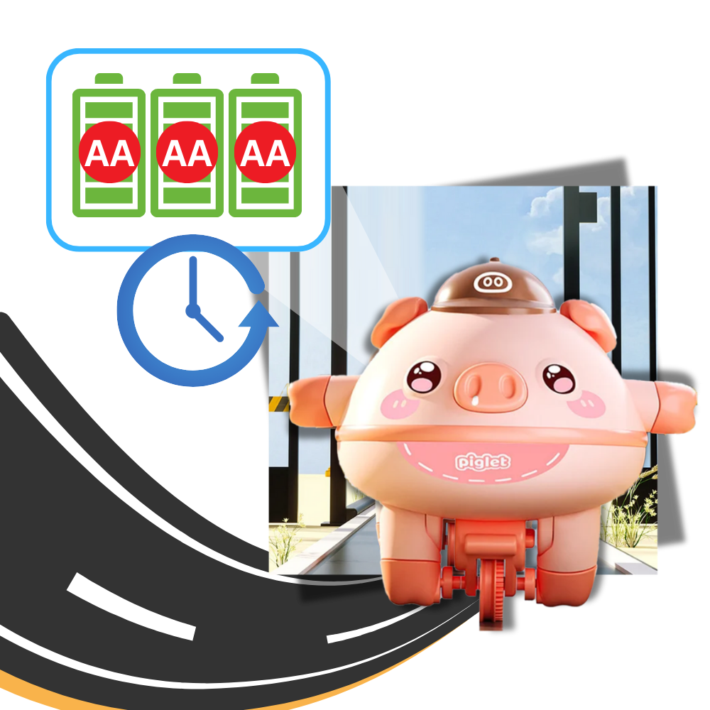 Cerdito en monociclo de juguete - Ozerty