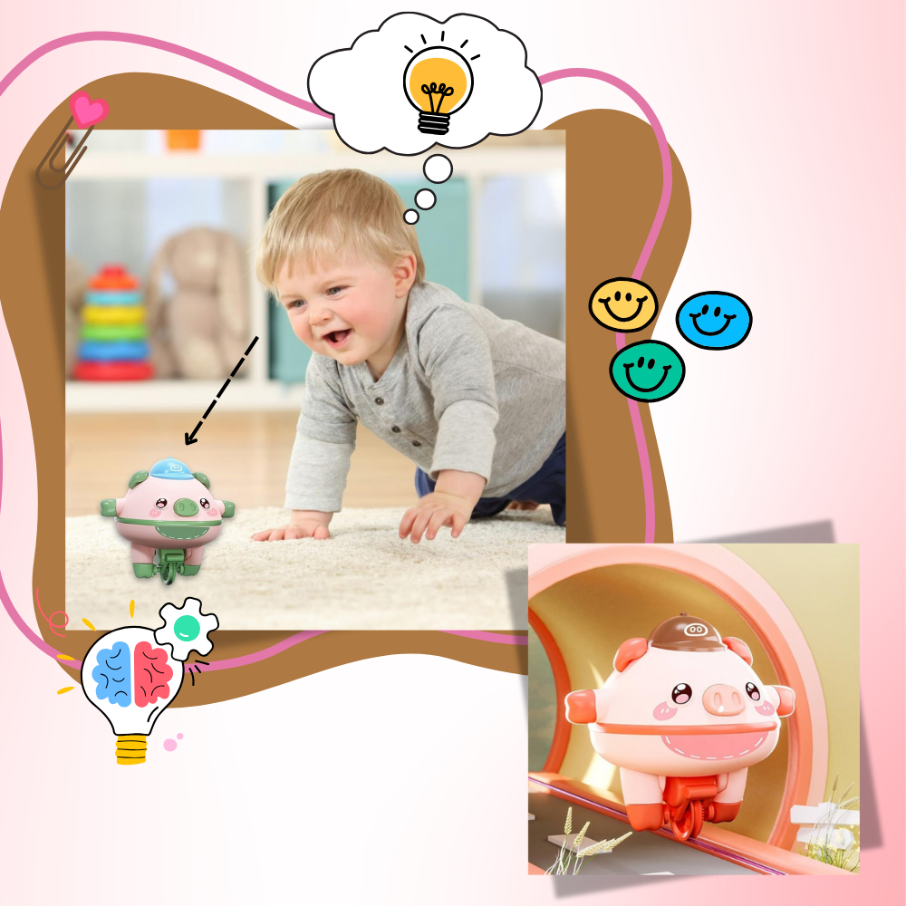 Cerdito en monociclo de juguete - Ozerty