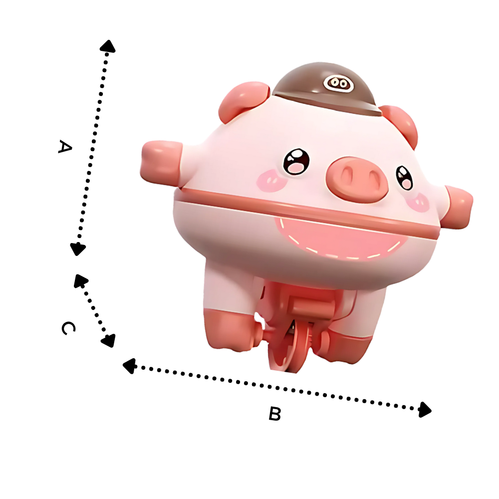 Cerdito en monociclo de juguete - Ozerty