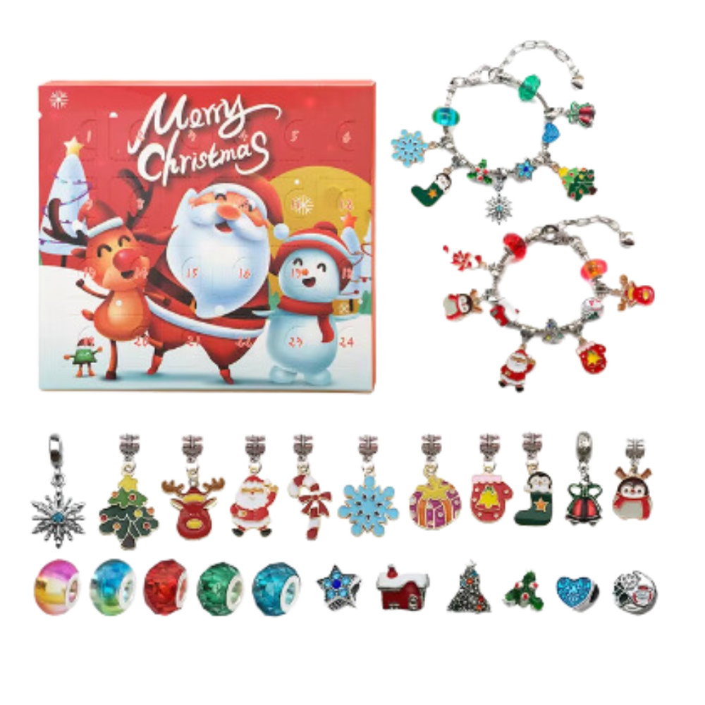 Calendario de Adviento DYI de 24 días con bisutería -Feliz Papá Noel - Ozerty