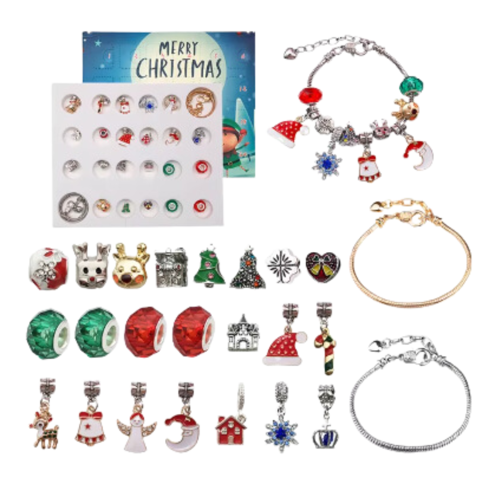 Calendario de Adviento DYI de 24 días con bisutería -Rojo - Ozerty