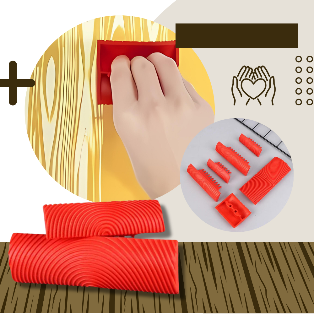 Sello de goma con patrón de vetas de madera
- Ozerty