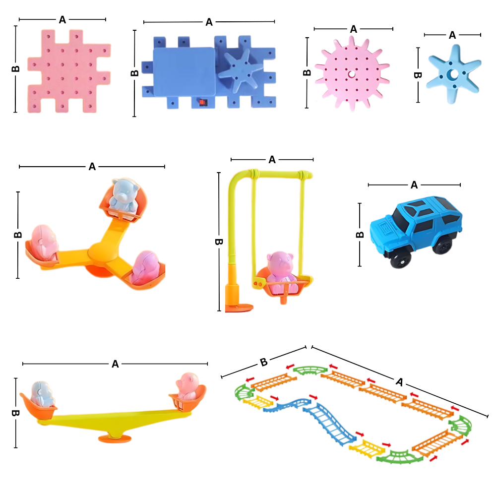 Bloques educativos para construcción de engranajes - Ozerty