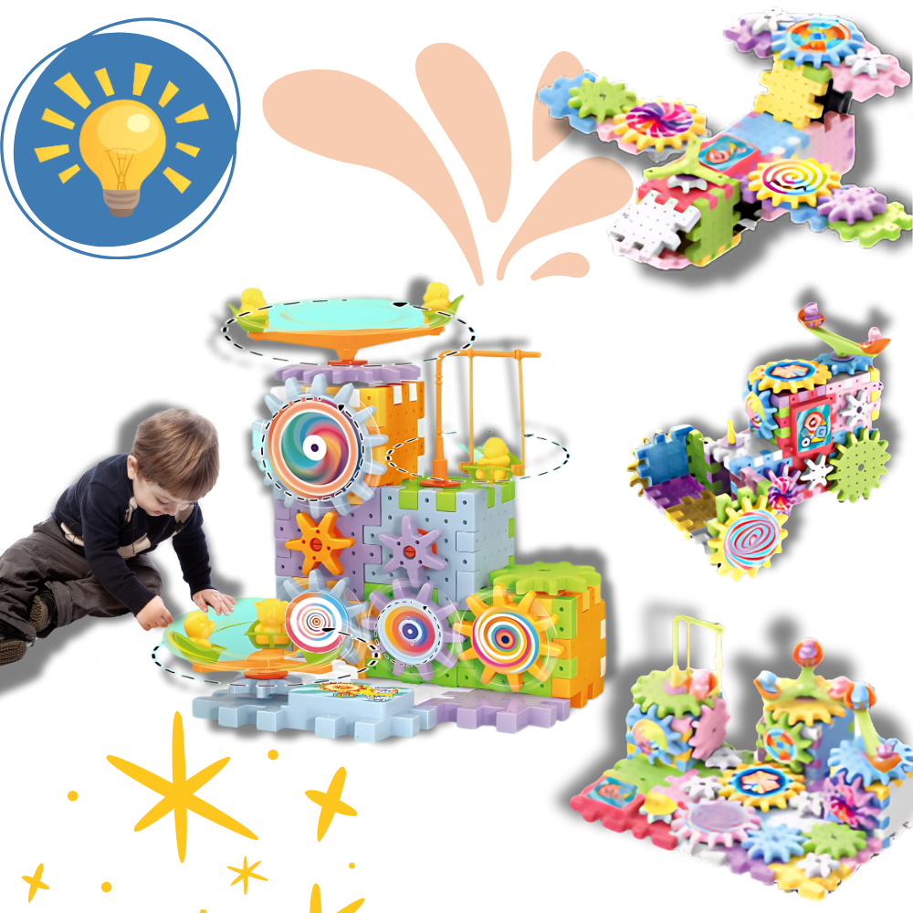 Bloques educativos para construcción de engranajes - Ozerty