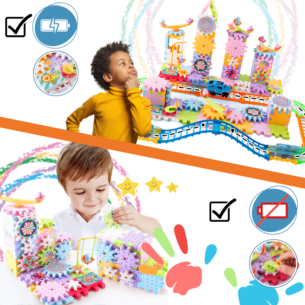 Bloques educativos para construcción de engranajes - Ozerty