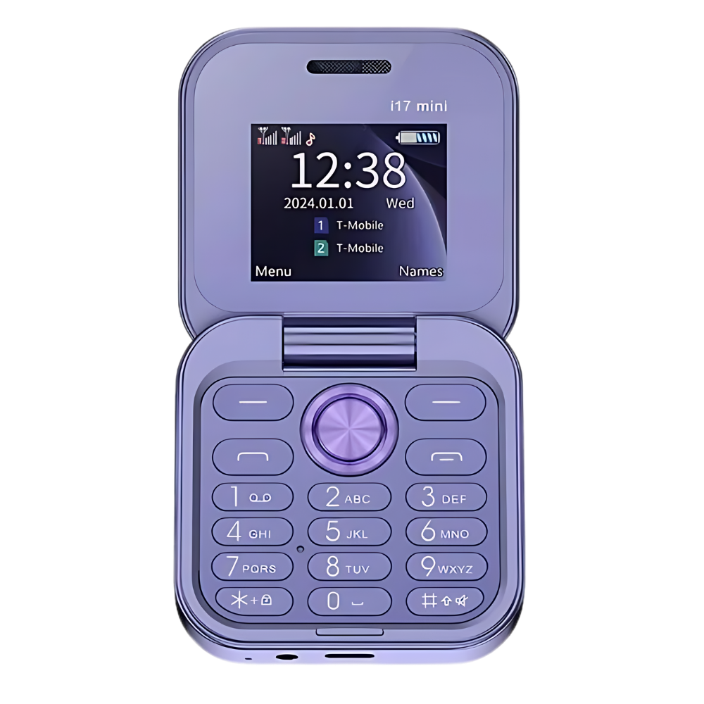 Pequeño móvil plegable de doble SIM
-I17 Pro/Morado - Ozerty