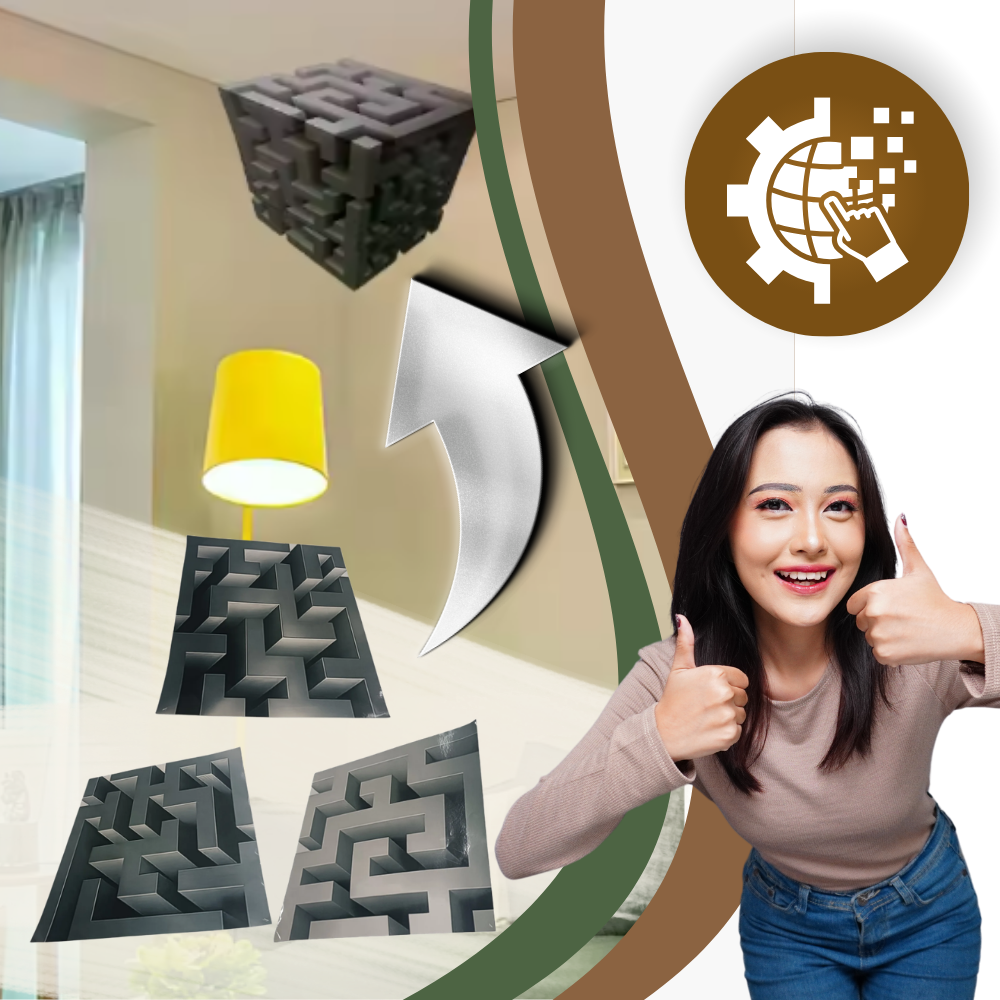 Adhesivo decorativo Easy Stick con ilusión óptica 3D - Ozerty