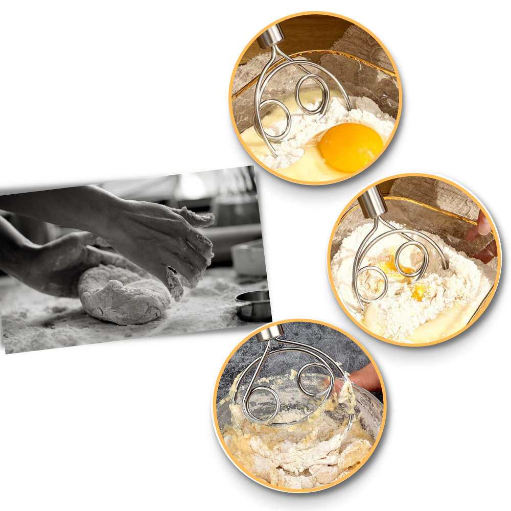 Batidor danés para masa de acero inoxidable
- Ozerty