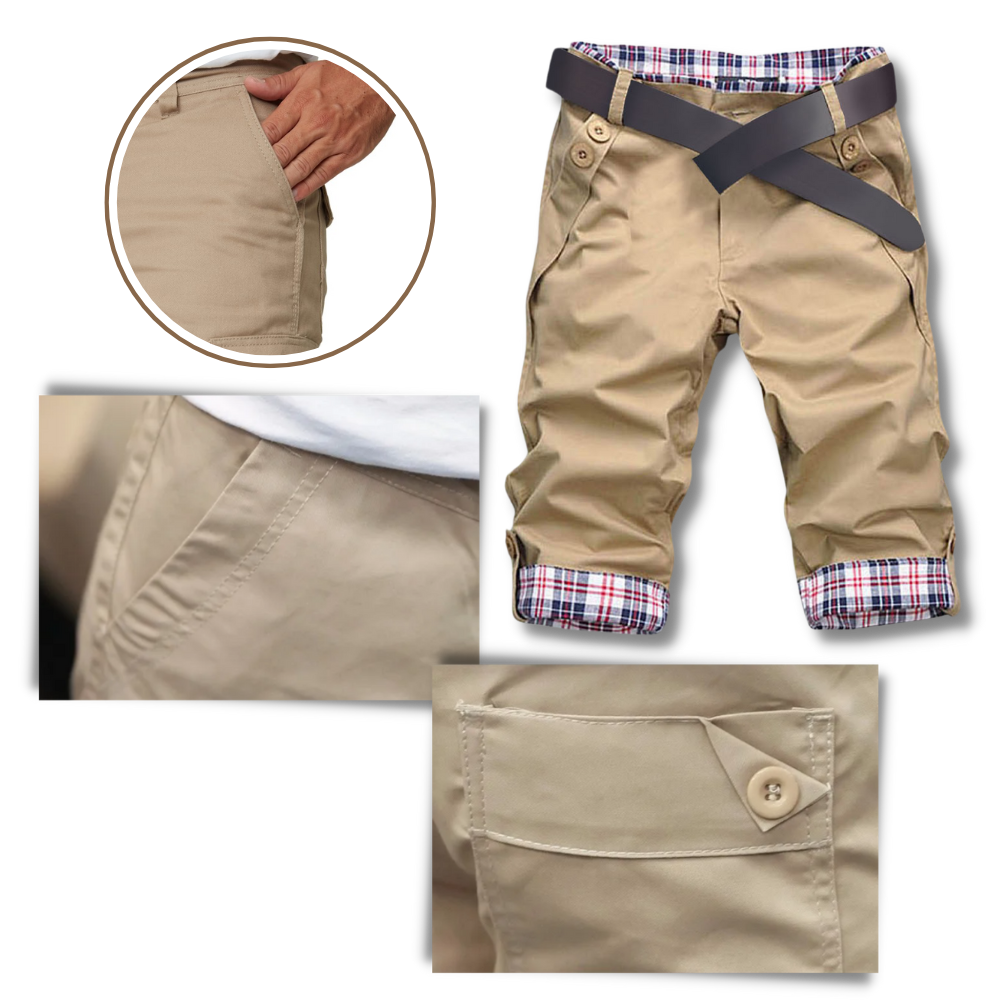 Pantalones cortos estilo cargo elegante para hombre
- Ozerty
