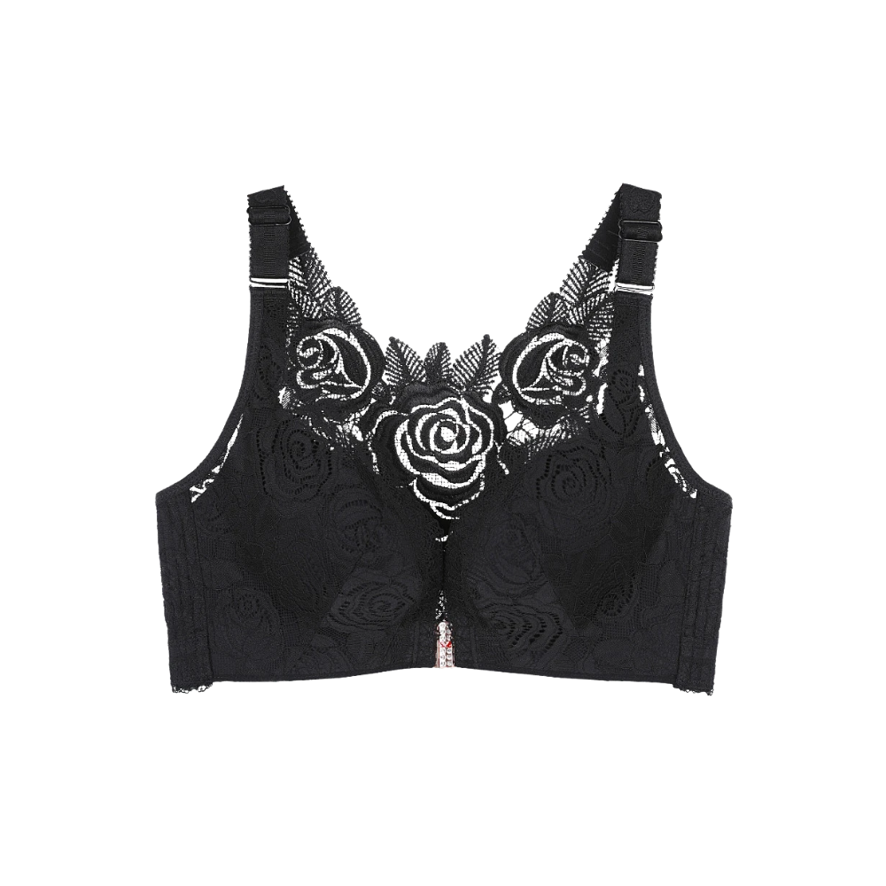 Elegante sujetador push-up de encaje -Negro - Ozerty